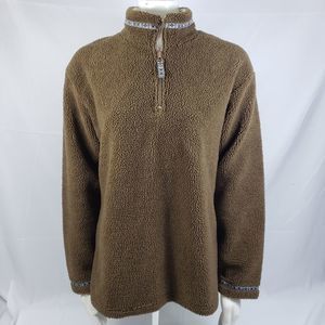 Cabelas 1/4 zip sherpa sweater pullover sz L